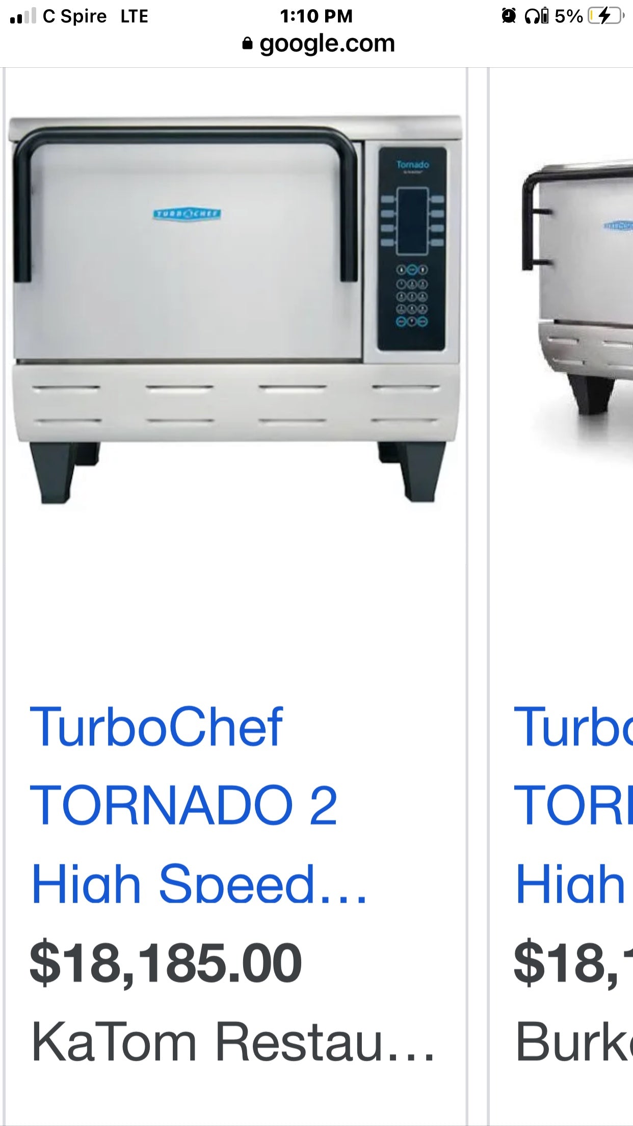 TurboChef TORNADO 2 High Speed Countertop Convection Oven / $3000