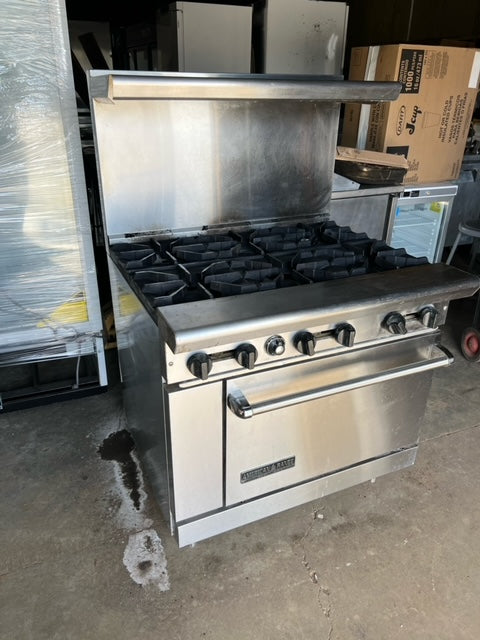 $1500 Garland X36-6S 36" 6 Burner Sunfire Gas Range w/ Storage Base, Natural Gas